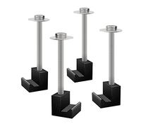 WANGCL 4pcs luminum abrazaderas de montaje para camioneta pickup caja de herramientas Mount Tie Downs J Hook Crossover caja de herramientas Pickup (negro)