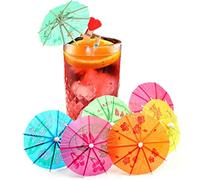 WANGCL 50 piezas de sombrillas de cóctel de color tropical, para decoración de bebidas, fiestas, bares, postres, actividades al aire libre