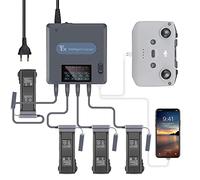 WANGCL 6 en 1 Pantalla LCD Modo de Carga Dual Cargador de batería Cargador Inteligente Estación de Carga para Dron dji Mavic 3