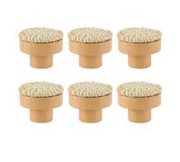 WANGCL 6 pomos de ratán hechos a mano con tejido de mimbre para gabinete, tiradores de cajón (beige)
