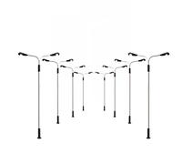 WANGCL 8PCS Modelo ferroviario Tren lámpara Postes LED luz de Calle lámparas de Metal de Doble Cabeza iluminada luz de Calle HO OO Escala