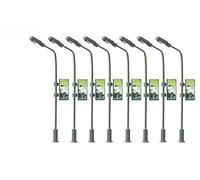 WANGCL 8PCS Modelo ferroviario Tren lámpara Postes LED luz de Calle lámparas de Metal de una Sola Cabeza iluminada luz de Calle HO OO Escala