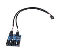 WANGCL 9 pines USB 2.0 cabezal divisor USB 1 a 4 extensión Hub divisor adaptador puerto multiplicador