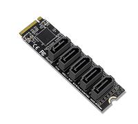 WANGCL Adaptador NVME a SATA M.2 a SATA convertidor de 5 puertos con radiador de aluminio compatible con función PM