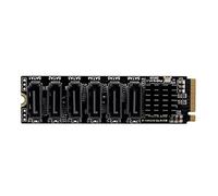WANGCL Adaptador NVME a SATA M.2 a SATA convertidor de 6 puertos con radiador de aluminio compatible con función PM