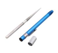 WANGCL Afilador de cuchillos portátil, lápiz abrasivo de diamante para cuchillos dentados, de caza, de cocina, color azul