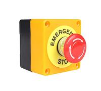 WANGCL Botón de parada de emergencia Botón de interruptor rotatorio Botones 1NO 1NC Caja de estación de interruptor con señal de parada de emergencia