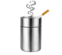 WANGCL Ceniceros automáticos de acero inoxidable con tapa Cenicero de coche a prueba de olores portátil sin humo desmontable a prueba de viento para el portavasos del coche