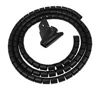 WANGCL Conducto de gestión de cables 22 mm* 2 M Abrazadera de cable espiral DIY Protector de cable flexible para el hogar Oficina PC TV Wire Organizador (negro)