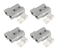 WANGCL Conector de batería de 4 Piezas, Terminal de Cable de Enchufe, Enchufe de conexión rápida de 600 V 50 amperios para Remolque de Caravana de Carretilla elevadora-Gris