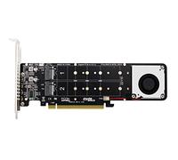 WANGCL Convertidor 4 en 1 NVME PCIE M.2 M-key a PCIE 16x con ventilador de refrigeración para expansión de disco duro de placa base de escritorio