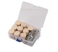 WANGCL Discos Redondos de Madera de 100 Uds. con Llavero, Etiquetas de Madera con recordatorio de Agujeros, Calendario de Registro, astillas de Madera, Bricolaje, Mejora del hogar