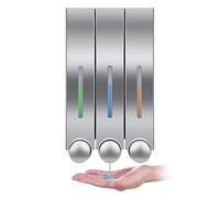 WANGCL Dispensador de jabón montado en la pared, loción de ducha, champú, gel para baño, inodoro, oficina, cafetería, restaurante, hotel, triple plata