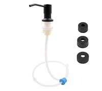WANGCL Dispensador de jabón para Fregadero de Cocina, dispensador de loción de Acero Inoxidable con Manguera de Silicona de 120 cm y 3 Tapas de Botella para el hogar, Cocina, baño, Color Negro