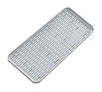 WANGCL Escurridor con bandeja de goteo, 31 x 17,5 cm, tapete de drenaje, soporte para bandeja de goteo de agua para taza de frutas, utensilios de baño, bandejas de té de café, color gris