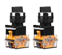WANGCL Interruptor giratorio de 2 piezas, perilla de selección redonda de 22 mm Interruptor de selector giratorio impermeable 2 posiciones NC + SIN autobloqueo