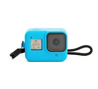 WANGCL Juego de 2 fundas de silicona para cámara con tapa de lente de silicona para GoPro 10/GoPro 9, kit de accesorios, color azul