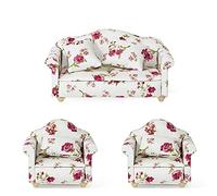 WANGCL Juego de 3 piezas de muebles de casa de muñecas para casa de muñecas, accesorios de casa de muñecas para decoración de sofá Barbie