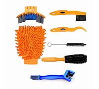 WANGCL Juego de 7 cepillos de limpieza de bicicletas con guantes y cepillos de cadena, herramienta de limpieza de bicicletas adecuada para todas las bicicletas