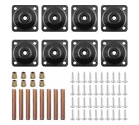WANGCL Juego de 8 placas de montaje para patas de muebles, placas de fijación de patas de 12 grados con pernos de suspensión de 5/16 pulgadas, tornillos para muebles, sofás y asientos