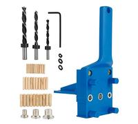 WANGCL Kit de 41 piezas de plantilla de carpintería de 6/8/10 mm, herramientas de sierra perforadora de madera de mano para uso con la mayoría de herramientas eléctricas manuales, color azul