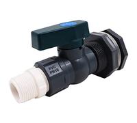 WANGCL Kit de grifo de barra de lluvia de PVC de 1 pulgada con válvula de barril de lluvia con adaptador de montaje de mamparo para tanques de agua, acuarios, bañeras, piscinas