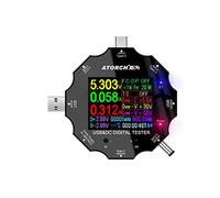 WANGCL Multímetro LCD Digital USB Tester Voltaje Corriente Resistencia Potencia Capacidad Detector Soporte QC3.0/QC4.0/PD Soporte Bluetooth 8 tipos de interfaz