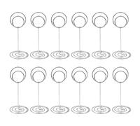 WANGCL Paquete de 12 Mini Soportes para Tarjetas de Mesa, Soporte para números de Mesa de Boda, Soporte para Tarjetas de Nombre, Clips para Fotos, Notas, Notas, Soporte para Fotos (Plata)