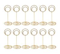 WANGCL Paquete de 12 Mini Soportes para Tarjetas de Mesa, Soporte para números de Mesa de Boda, Soporte para Tarjetas de Nombre, Clips para Fotos, Notas, Soporte para Fotos (Dorado)
