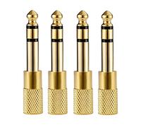 WANGCL Paquete de 4 adaptadores de audio estéreo de 6,35 mm macho a conector de auriculares hembra de 3,5 mm