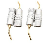 WANGCL Paquete de 4 conectores tipo banana chapados en oro de 2 mm para altavoces de audio