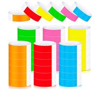 WANGCL Paquete de 600 pulseras de papel multicolor para eventos, variadas bandas de neón ligeras para concierto, bandas de mano impermeables de colores para fiestas