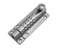 WANGCL Perno de bloqueo de combinación 4 dígitos deslizante con cerradura Padbolt deslizante de acero inoxidable resistente de 120 mm con tornillos antimanipulación (plata)