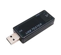 WANGCL Probador de medidor de potencia digital USB Probador de voltaje Probador de capacidad de medidor de corriente Probador de temperatura - Negro