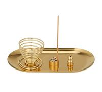 WANGCL Quemador de Incienso Dorado, Juego de Soporte para Varillas de Incienso, Conos de Incienso en Espiral para meditación, Sala de Yoga