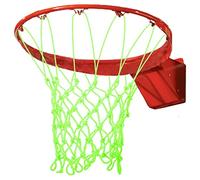 WANGCL Red de baloncesto que brilla en la oscuridad para exteriores, 12 bucles, tamaño estándar, resistente, repuesto de red de baloncesto luminosa, portátil, alimentada por el sol, red de baloncesto