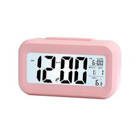 WANGCL Reloj despertador digital de 12/24 horas con retroiluminación LCD, calendario de fecha y visualización de temperatura (rosa