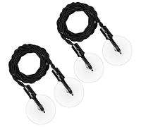 WANGCL Tendedero retráctil portátil de 2 piezas con ganchos y ventosas, accesorios de camping para uso en interiores y exteriores (negro)
