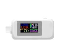 WANGCL Tipo-C Medidor bidireccional Medidor de potencia digital Probador de voltaje Medidor de corriente Probador de capacidad Soporte para SAMSUNG/QC2.0/QC3.0/PD - Blanco