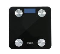 Wangcmcol Balanza de peso Bluetooth inteligente, grasa corporal, IMC, medidas de composición corporal, balanza digital LED (Negro)
