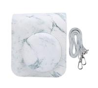 Wangcmcol Funda Protectora de Piel sintética para cámara instantánea, Bolsa de Viaje Universal para cámara de película con Estampado de mármol y Correa.