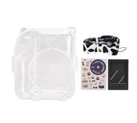 Wangcmcol Funda Protectora Transparente de Cristal para cámara instantánea Mini 12, Pegatina con Correa para el Hombro, Marco de Fotos de 3 Pulgadas (Conjunto con Estampado de Vaca)