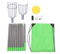 Wangcmcol Herramienta recolector de Frutas de Acero Inoxidable con Poste de Cesta, recogedor de Frutas fácil de Montar, Longitud Ajustable