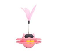 Wangcmcol Juguete Giratorio para Gatos, rotación de 360 Grados, Alivia el aburrimiento, Interesante Juguete Interactivo para Gatos con Plumas para Suministros para Gatos (Rosa)