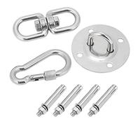 Wangcmcol Kit para colgar hamaca/columpio de acero inoxidable, placa de montaje en techo, gancho a presión, gancho de doble ojo