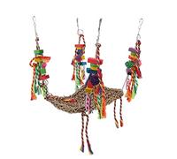 Wangcmcol Neta de Paja de Escalada de pájaros aliviar Alivio al Loro de aburrimiento con Cadenas de Acero Inoxidable para pájaros