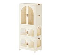 Wangcmcol Organizador de Armario Plegable con Puertas, gabinete de Almacenamiento de Gran Capacidad para Ropa, artículos de bebé, Marco de plástico Resistente, Armario (l)