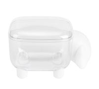 Wangcmcol Organizador lindo del sostenedor de la caja de almacenamiento del algodón del maquillaje del hisopo de algodón de la papelería de la historieta (cordero blanco)