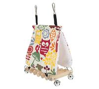 Wangcmcol para Loro, para pájaros de Mascotas, Puente Colgante, Nido de Colgantes cálidos de Invierno, con Campana, casa de Hamaca para pájaros (Bosque de Colores)