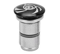 Wangcmcol Tapa para Auriculares, para Bicicleta de montaña, aleación de Aluminio, Antioxidante, Compatible con Tubo de Carbono/Aluminio/Hierro, 1-1/8 Pulgada 28,6 mm, Tornillos M6 (Negra)